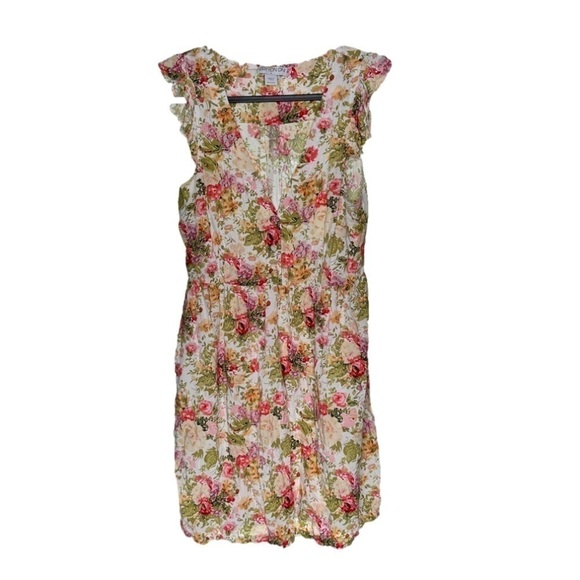 COTTON On Size M Dress Short Sleeve Romantic Floral Pattern Summer Preppy Beachy - Picture 1 of 5